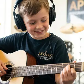 Professional guitar lessons for kids and adults at Apollo Performing Arts, Prosper TX